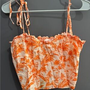 Mango Orange Floral Top